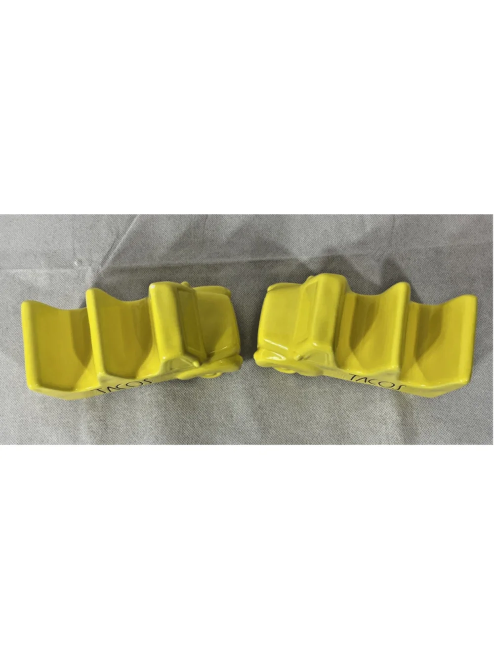 Rae Dunn Yellow Ceramic Taco Truck Taco Holder Set of 2 Artisan Collection New